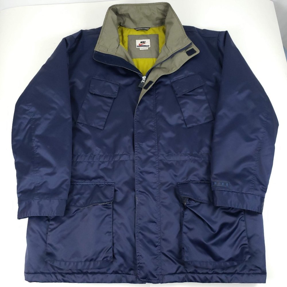 Nike Vintage Navy Blue Parka Jacket Coat
